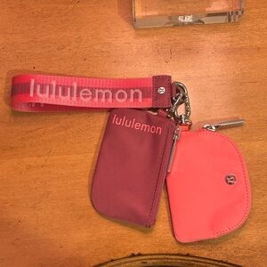 Lululemon Athletica Coral and Burgundy Pouch Duo